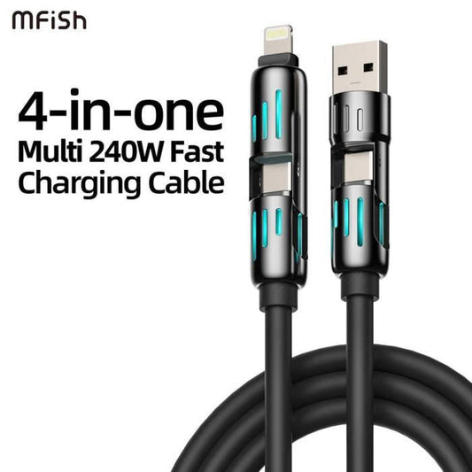 4-in-1 Multi USB Charging Cable – Fast Charging Universal Multi-Device Cable