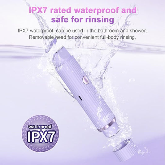 Double Head Electric Shaver for Women – Waterproof Wet & Dry Portable Hair Removal Trimmer