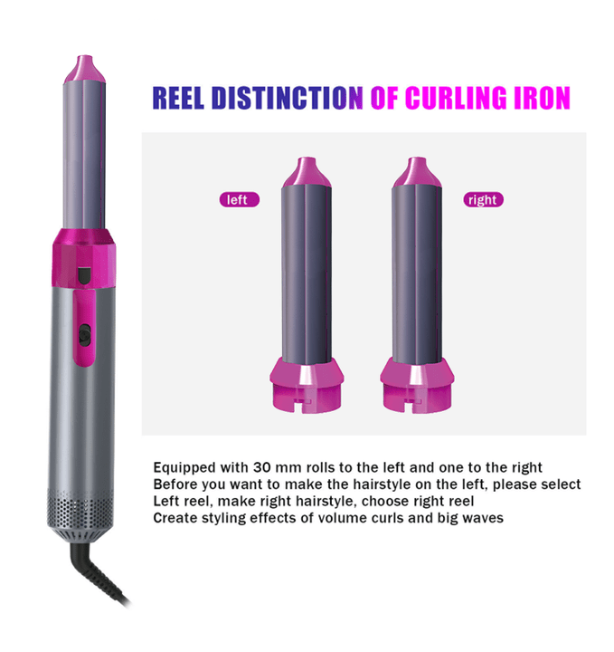 5-in-1 Hot Air Brush Styler – Ceramic Hair Dryer, Curler & Volumizer for Salon-Style Hair