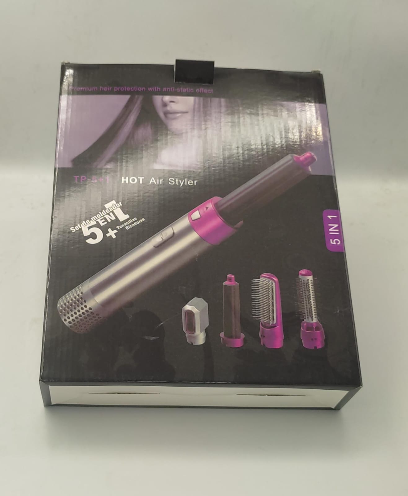 5-in-1 Hot Air Brush Styler – Ceramic Hair Dryer, Curler & Volumizer for Salon-Style Hair