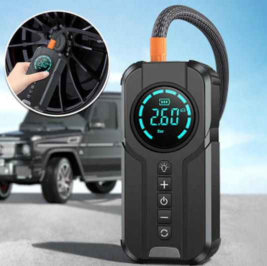 Portable Jump Starter with Air Pump – 150 PSI Wireless Tire Inflator & Emergency Power Bank