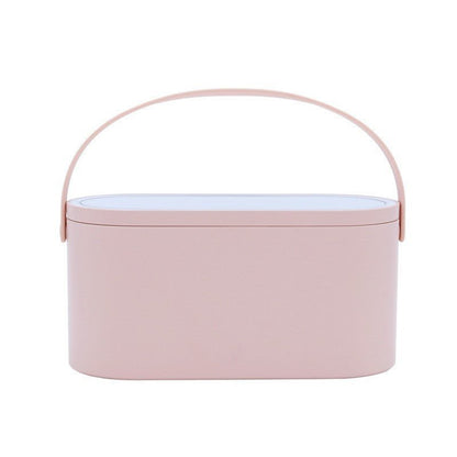 💄 Portable LED Light Storage Box Makeup Mirror – Smart Beauty Organizer
