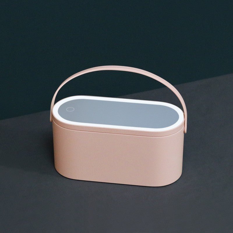 💄 Portable LED Light Storage Box Makeup Mirror – Smart Beauty Organizer