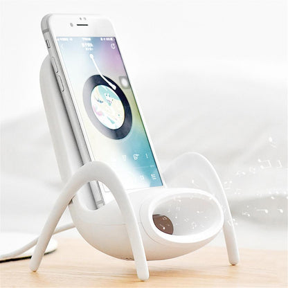 Portable Mini Chair Wireless Charger & Phone Holder – 10W Fast Charging Desk Stand