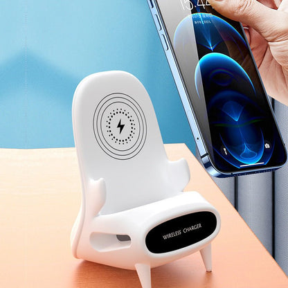Portable Mini Chair Wireless Charger & Phone Holder – 10W Fast Charging Desk Stand