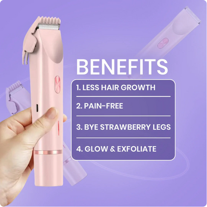 Double Head Electric Shaver for Women – Waterproof Wet & Dry Portable Hair Removal Trimmer