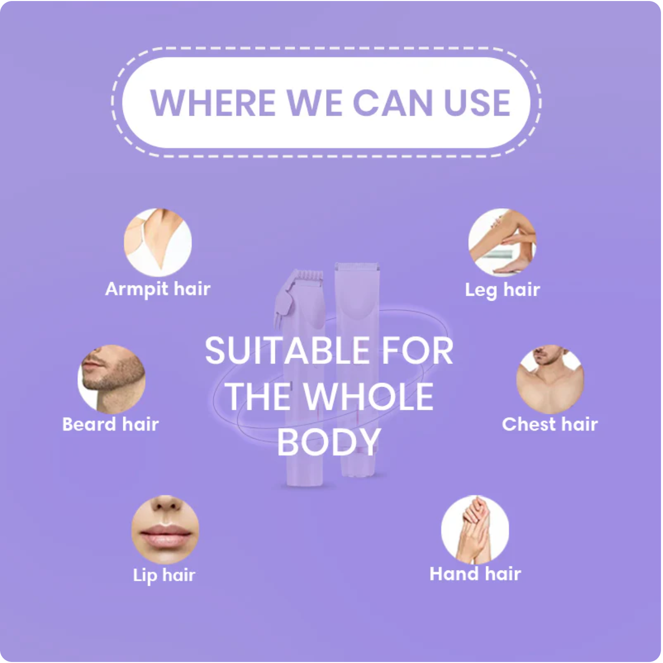 Double Head Electric Shaver for Women – Waterproof Wet & Dry Portable Hair Removal Trimmer