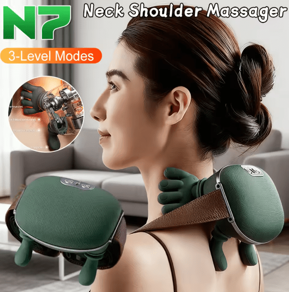 Shoulder & Neck Massager – Portable Kneading Relaxation Massager for Neck & Upper Back