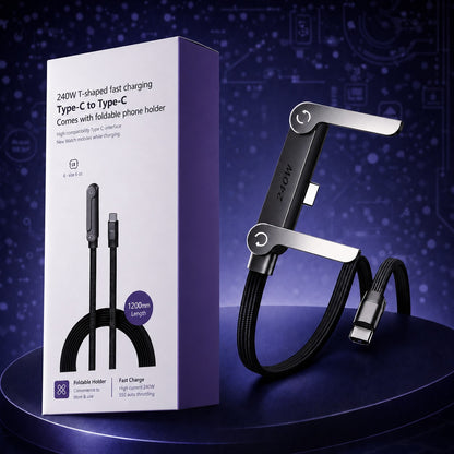 Fast Charging Foldable Phone Holder Cable