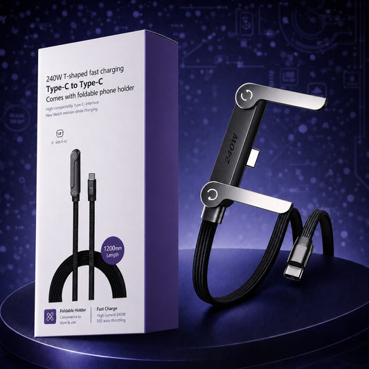 Fast Charging Foldable Phone Holder Cable